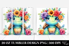 Cute Cartoon-Style Turtle | 20 oz Tumbler Product Image 1