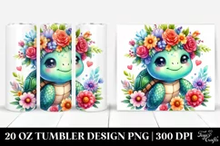 Cute Cartoon-Style Turtle | 20 oz Tumbler Product Image 1