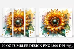 20 Oz Tumbler Sublimation | Shiny Watercolor Splash Product Image 1