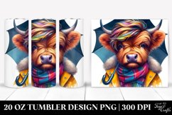 Modest Baby Highland Cow with Raincoat | 20 oz Tumbler Product Image 1