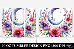Vibrant Whimsical Moon with Flowers | 20 oz Tumbler Product Image 1