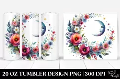 Whimsical Moon with Flowers | 20 oz Tumbler Product Image 1
