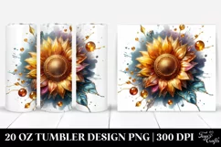 20 Oz Tumbler Sublimation | Shiny Watercolor Splash Product Image 1