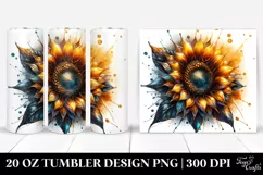 20 Oz Tumbler Sublimation | Shiny Watercolor Splash Product Image 1