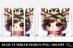 Cute Baby Peacock with Reindeer Horns 20 Oz Tumbler Product Image 1