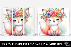 Pastel Fox Flower Crown | 20 oz Tumbler Product Image 1