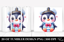 Cute Penguin in Sailor Suit Clipart Product Image 1