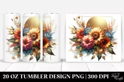 Colorful Sunflower Frame with Gold Foil | 20 oz Tumbler Product Image 1
