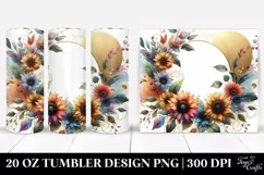 Colorful Sunflower Frame with Gold Foil | 20 oz Tumbler Product Image 1