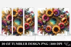 Colorful Sunflower Horizontal Frame | 20 oz Tumbler Product Image 1