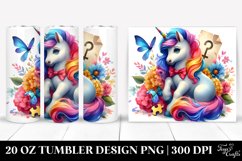 Colorful Baby Unicorn Clue. 20 Oz Tumbler Design Product Image 1
