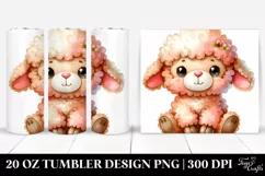 Colorful Plush Lamb with Vibrant Colors | 20 oz Tumbler Product Image 1