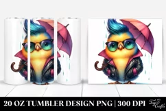 Cute Baby Bird Raincoat Pose | 20 oz Tumbler Product Image 1