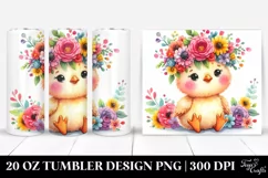 Cute Cartoon-Style Chicken | 20 oz Tumbler Product Image 1