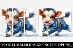 Cute Baby Cow Jeans Run | 20 oz Tumbler Product Image 1