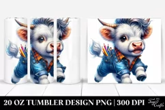 Cute Highlandcow Running Happy | 20 oz Tumbler Product Image 1