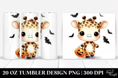 Baby Giraffe with Spooky Halloween Theme 20 Oz Tumbler Product Image 1
