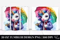 Cute Baby Unicorn Raincoat Pose | 20 oz Tumbler Product Image 1
