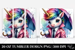 Cute Unicorn Revolted Raincoat Umbrella | 20 oz Tumbler Product Image 1
