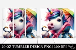 Cute Unicorn Revolted Raincoat Umbrella | 20 oz Tumbler Product Image 1