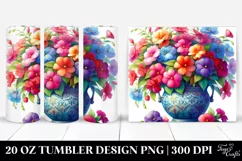 Vibrant Impatiens Vase | 20 oz Tumbler Product Image 1