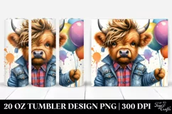 Expressive Baby Highland Cow 20 Oz Tumbler Product Image 1
