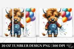 Expressive Baby Highland Cow 20 Oz Tumbler Product Image 1