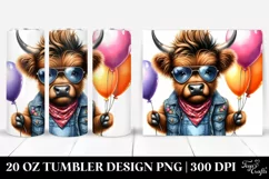 Expressive Baby Highland Cow 20 Oz Tumbler Product Image 1