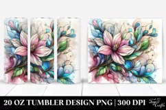 Abstract Magnolia Stained Watercolor | 20 oz Tumbler Product Image 1