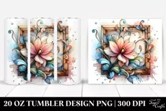 Abstract Magnolia Stained Watercolor | 20 oz Tumbler Product Image 1