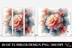 Abstract Pastel Begonia Stained Tumbler Product Image 1