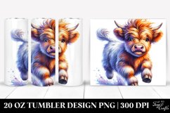 Cute Highlandcow Running Happy | 20 oz Tumbler Product Image 1