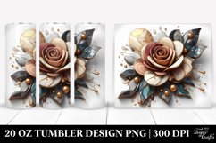 Abstract Wooden Stained Rose | 20 Oz Tumbler Product Image 1