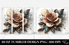 Abstract Wooden Stained Rose | 20 Oz Tumbler Product Image 1