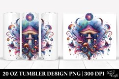 Vibrant Celestial Mushroom Sublimation Clipart Product Image 1