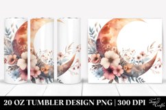 Watercolor Half Moon Flowers Tumbler Product Image 1