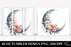 Watercolor Half Moon Flowers Tumbler Product Image 1