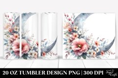 Watercolor Half Moon Flowers Tumbler Product Image 1