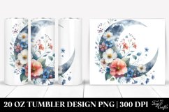 Watercolor Half Moon Flowers Tumbler Product Image 1