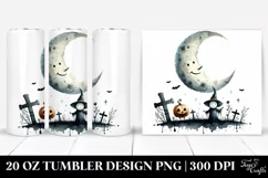 Funny Halloween Clipart, Moon 20 Oz Tumbler Product Image 1