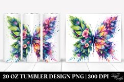 Vibrant Butterfly Plant Leaves Flowers. 20 Oz Tumbler Design Product Image 1