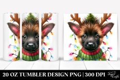Colorful Malinois with Reindeer Horns, Transparent 20 Oz Product Image 1