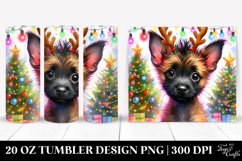 Colorful Malinois with Reindeer Horns, Transparent 20 Oz Product Image 1