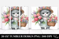 Watercolor Cute Baby Cat Tumbler Product Image 1