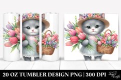 Watercolor Cute Baby Cat Tumbler Product Image 1