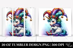 Colorful Baby Unicorn Jester&#039;s Hat 20 oz Tumbler Design Product Image 1