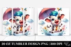 Cute Cow Jumping Excited | 20 oz Tumbler Product Image 1