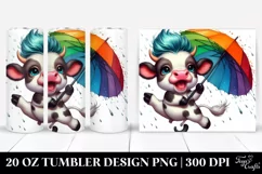 Cute Cow Jumping Excited | 20 oz Tumbler Product Image 1