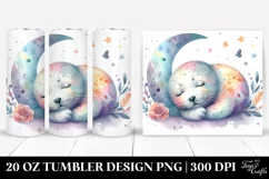 Colorful Sleeping Baby Seal Moon 20 oz Tumbler Product Image 1