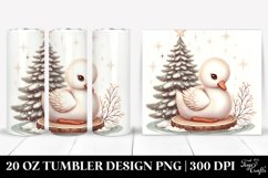 Retro Baby Swan with Christmas Tree, 20 Oz Tumbler Product Image 1